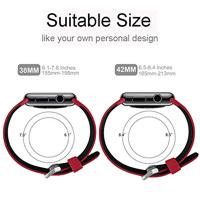 By Qubix - Bandje met gaatjes - 2 kleuren - Rood met zwart - Compatible met Apple Watch 38mm / 40mm / 41mm / 42mm - Compatible Apple watch bandjes - thumbnail