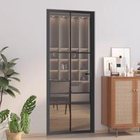 VidaXL Binnendeur 83x201,5 cm esg-glas en aluminium zwart - thumbnail