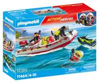 Playmobil 71464 Action Heroes Brandweerboot met Waterscooter - thumbnail