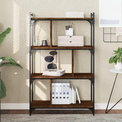 Boekenkast 4-laags 76x32x123 cm bewerkt hout bruineikenkleurig