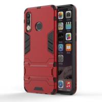 Schokbestendige PC + TPU Case voor Huawei P30 lite met houder (rood) - thumbnail