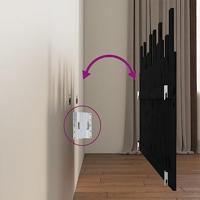 Hoofdbord wandmontage 166x3x80 cm massief grenenhout zwart - thumbnail