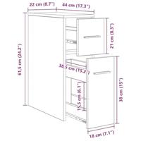 Slimme Badkamerkast Zwart eiken 22 x 44 x 61.5 cm Spaanplaat - thumbnail