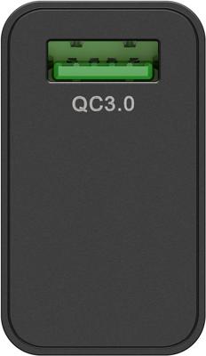 USB-A-adapter - USB-A-lader - 1 poorts - Quick charge 3.0 - 3000mA - 18W - Zwart