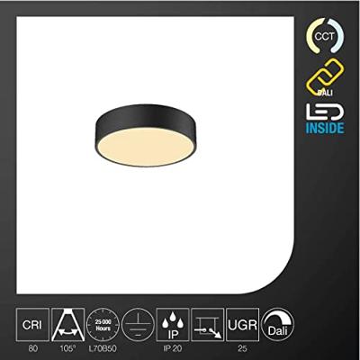SLV 1001889 MEDO 30 Wandlamp, Plafondlamp 15 W Zwart