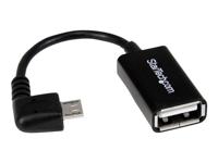 .com 12 cm rechtshoekige micro-USB-naar-USB-OTG-hostadapter MF - USB-adapter - USB (V) naar micro-USB type B (M) - USB 2.0 OTG - 12.7 cm - connector met hoek naar rechts - zwart - thumbnail
