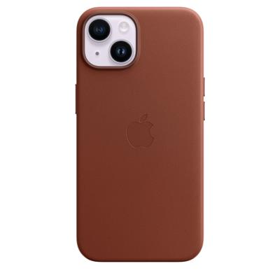 Apple leather case iPhone 14 Umber