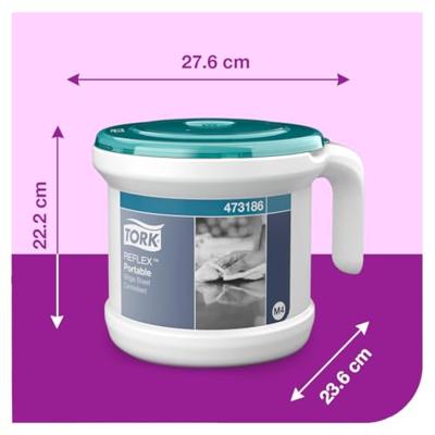 TORK 473186 Reflex™ Papierenhanddoekdispenser Kunststof Wit, Turquoise 1 stuk(s) - thumbnail