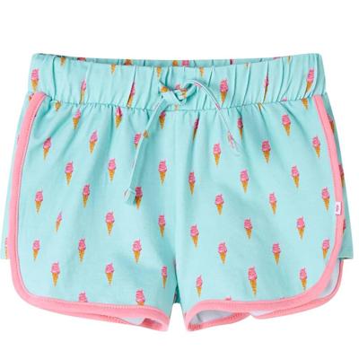 Kindershorts met trekkoord ijsjesprint 128 lichtmintkleurig
