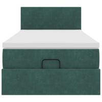 Ottoman bed met matras en LED's 120x200cm fluweel donkergroen - thumbnail
