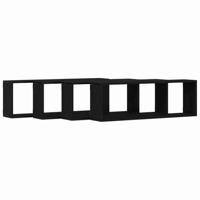 Wandplank 4 pcs Zwart eiken 80 x 15 x 26 cm Bewerkt hout - thumbnail