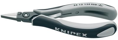 Knipex 34 12 130 ESD Platte tang ESD Recht Chroom-vanadium kogellagerstaal 135 mm