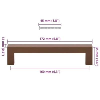 VidaXL Handvatten 10 st 160 mm roestvrij staal bronskleurig - thumbnail