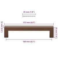 VidaXL Handvatten 10 st 160 mm roestvrij staal bronskleurig - thumbnail