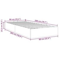 Bedframe zonder matras 90x200 cm fluweel lichtgrijs - thumbnail