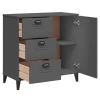Dressoir VIKEN 80x40x80 cm massief grenenhout antracietgrijs - thumbnail