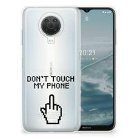 Nokia G20 | G10 Silicone-hoesje Finger Don't Touch My Phone - thumbnail