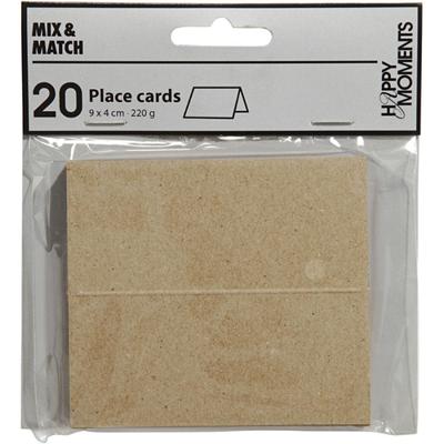 Creativ Company Naamkaarten, afm 9x4 cm, 220 gr, naturel, 20 stuk/ 1 doos - thumbnail