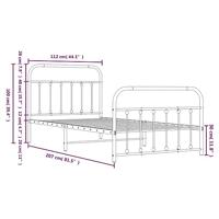 Bedframe met hoofd- en voeteneinde metaal wit 107x203 cm - thumbnail