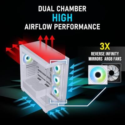 PC-behuizing - BITFENIX - CETO Premium Edition - Zonder voeding - Mid-tower - ATX-formaat - Wit