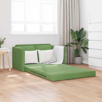 Vloerslaapbank met kussen Lichtgroen 122 x 70 x 60 cm Fluweel