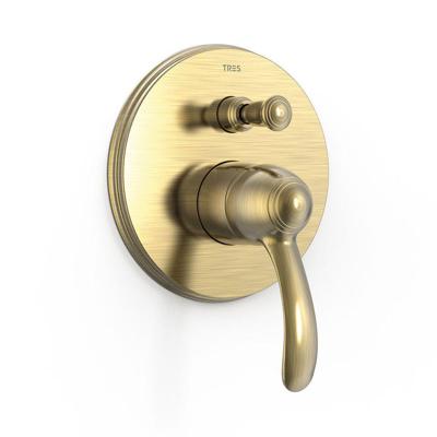 Douchekraan Tres Clasic Inbouw 1 Hendel 2-Wegs Verouderd Messing Douchekraan Tres Clasic Inbouw 1 Hendel 2-Wegs Verouderd Messing