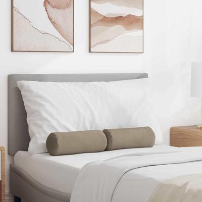 Bolster Kussens 2 pcs Taupe 15 x 40 cm Microvezel Stof Bolster Kussens 2 pcs Taupe 15 x 40 cm Microvezel Stof