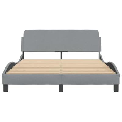 Bedframe met hoofdbord stof lichtgrijs 140x200 cm Bedframe met hoofdbord stof lichtgrijs 140x200 cm
