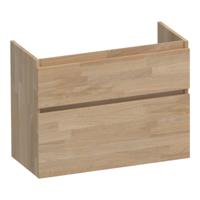 Brauer Delight - Onderkast Ondiep - 80 cm - met 2 Softclose Lades Greeploos en 1 Sifon Uitsparing - Vingerlas Eiken Grijs - thumbnail