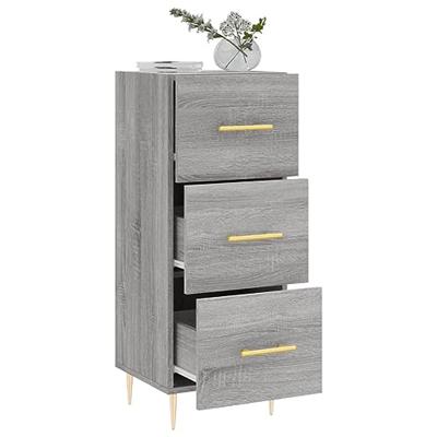 Dressoir 34,5x34x90 cm bewerkt hout grijs sonoma eikenkleurig
