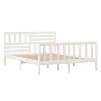 Bedframe massief hout wit 120x190 cm - thumbnail