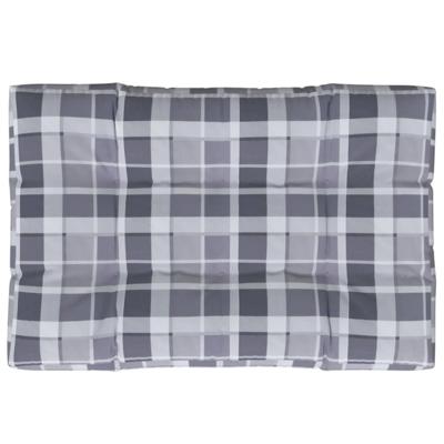 VidaXL Palletkussen 120x80x12 cm stof ruitpatroon grijs VidaXL Palletkussen 120x80x12 cm stof ruitpatroon grijs