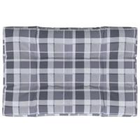 VidaXL Palletkussen 120x80x12 cm stof ruitpatroon grijs - thumbnail