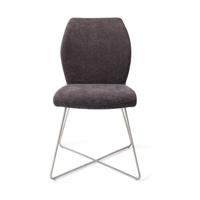 Jesper Home Eetkamerstoel 'Ikata' Cross Steel, kleur Almost Black - thumbnail