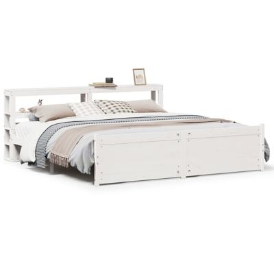 Bedframe met hoofdeinde zonder matras 200x200 cm wit