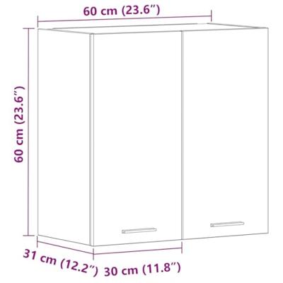 Keukenwandkast 60x31x60 cm spaanplaat oud hout Keukenwandkast 60x31x60 cm spaanplaat oud hout