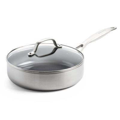 GreenPan Geneva hapjespan 24cm met deksel Pan Zilver
