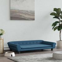 Hondenmand 100x50x21 cm fluweel blauw - thumbnail