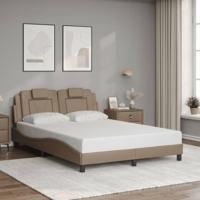 Bedframe met hoofdbord kunstleer cappuccinokleurig 120x200 cm - thumbnail