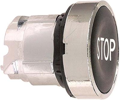 Schneider Electric ZB4BA234 ZB4BA234 Terugstelbaar (Ø) 22 mm STOP Chroom, Zwart 1 stuk(s)