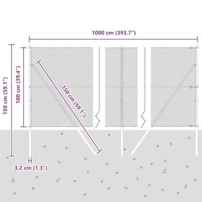 VidaXL Afrasteringspaal grijs 10 x 1 m (13 mm gaas) staal en pvc