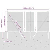 VidaXL Afrasteringspaal grijs 10 x 1 m (13 mm gaas) staal en pvc - thumbnail