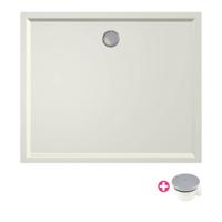 Douchebak Xenz Mariana | 120x100x4 cm | Incl.Afvoersifon-Chroom | Acryl | Rechthoekig | Pergamon glans - thumbnail