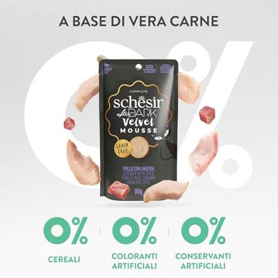 Schesir after Dark Velvet mousse kip en eend 80g - thumbnail