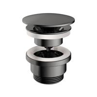 Hotbath Cobber Always open Clickwaste Zwart Chroom P708 - thumbnail