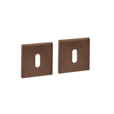 Intersteel WC-sluiting vierkant verdekt 53x53x6mm - met stift 6-8mm - PVD brons