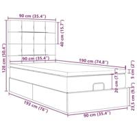 Ottoman bed met matrassen 90x190cm fluweel donkerblauw - thumbnail
