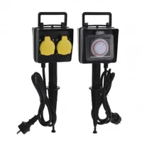 FX Control Tuinstekkerdoos met Timer Zwart - thumbnail