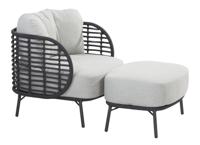 4 Seasons Outdoor lounge tuinstoel fabrice antraciet - thumbnail