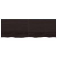 Wandschap 180x60x6 cm behandeld massief eikenhout donkergrijs - thumbnail